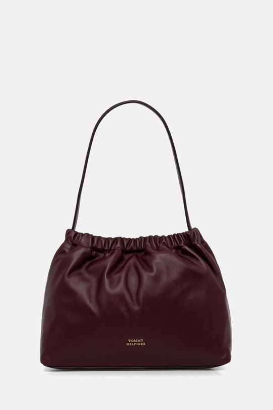 Akcesoria Tommy Hilfiger torebka skórzana AW0AW18307 bordowy