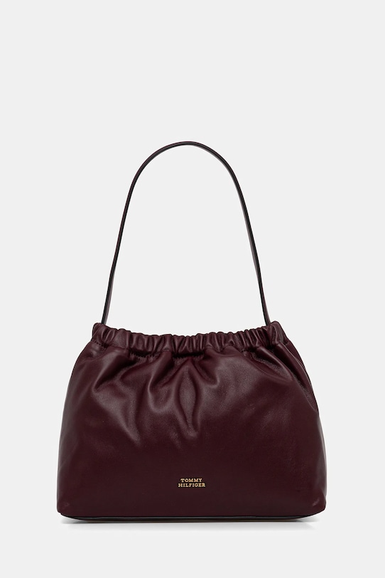 Akcesoria Tommy Hilfiger torebka skórzana AW0AW18307 bordowy