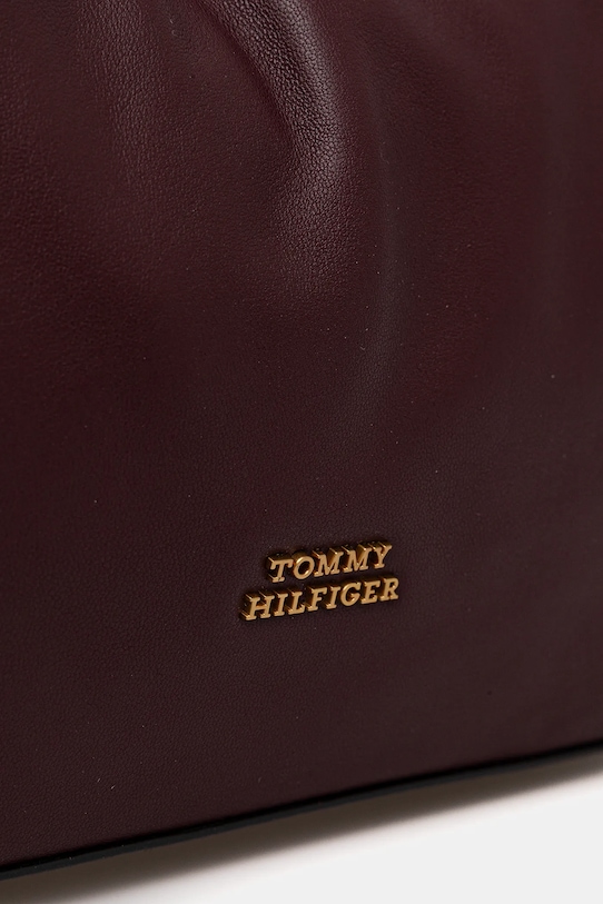 Akcesoria Tommy Hilfiger torebka skórzana AW0AW18307 bordowy