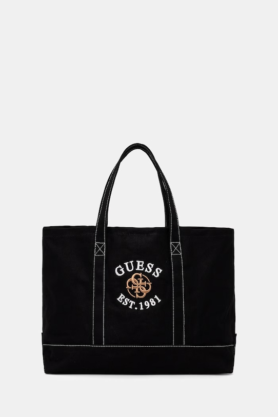 Guess torebka bawełniana tekstylny czarny V6RZ04.WL000