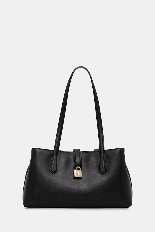 Кожена чанта Karl Lagerfeld K/AUTOGRAPH гладка кожа черен B1W30095
