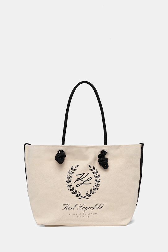 Βαμβακερή τσάντα Karl Lagerfeld K/HOTEL υφασμάτινο μπεζ B1W46065