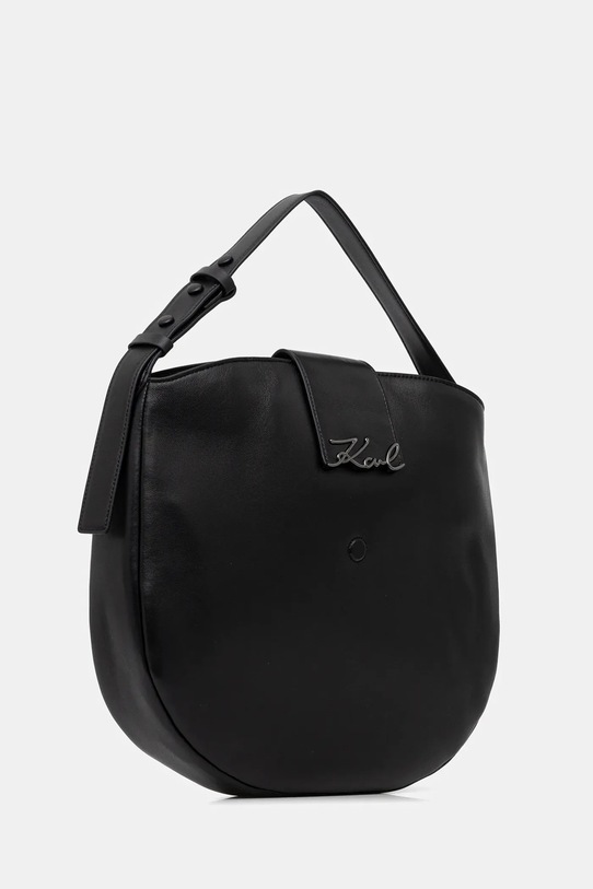 Karl Lagerfeld torebka skórzana K/SIGNATURE B1W30200 czarny SS26