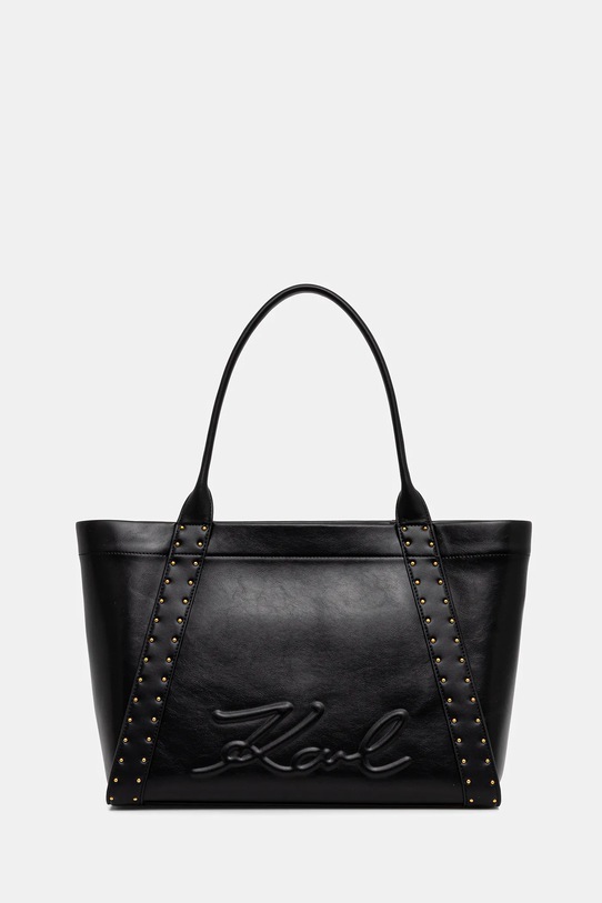 Torbica Karl Lagerfeld K/VILLE Imitacija zrnatega usnja črna B1W30261