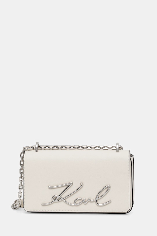 Karl Lagerfeld torebka skórzana K/SIGNATURE skóra licowa beżowy B1W30046