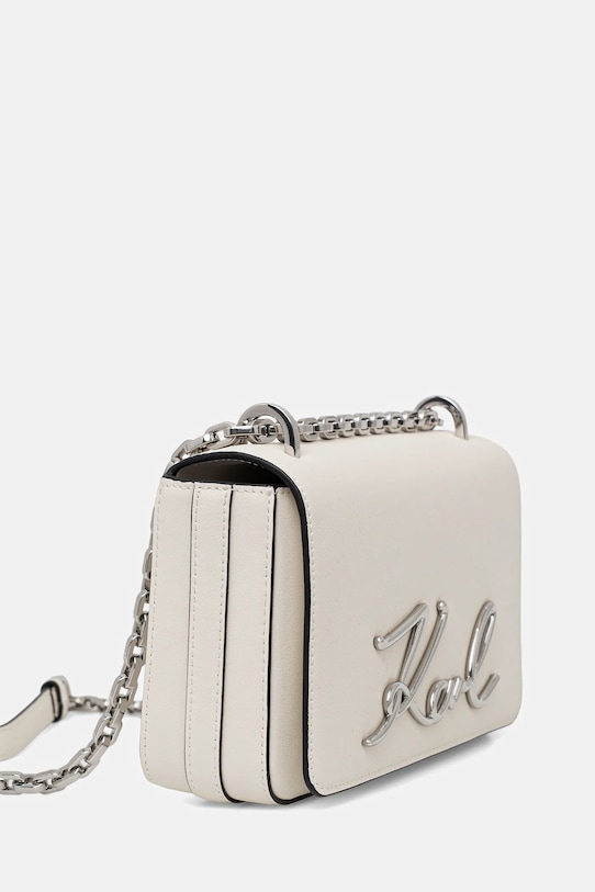 Karl Lagerfeld torebka skórzana K/SIGNATURE B1W30046 beżowy SS26