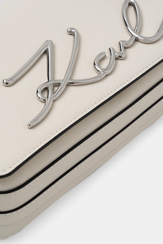 Karl Lagerfeld torebka skórzana K/SIGNATURE beżowy B1W30046