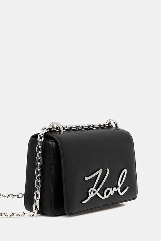 Karl Lagerfeld torebka skórzana K/SIGNATURE B1W30046 czarny SS26