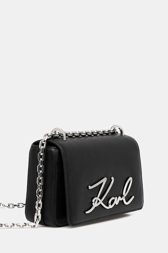 Δερμάτινη τσάντα Karl Lagerfeld K/SIGNATURE B1W30046 μαύρο SS26