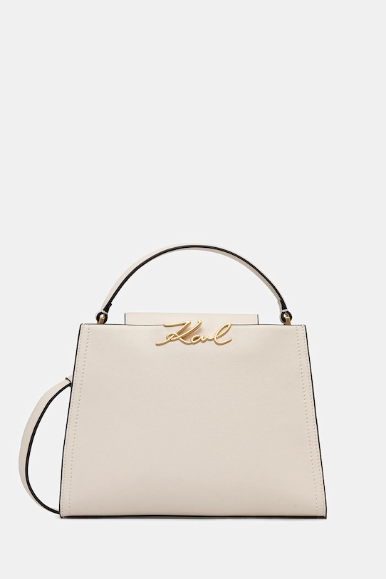 Karl Lagerfeld torebka skórzana K/SIGNATURE skóra licowa beżowy B1W30058