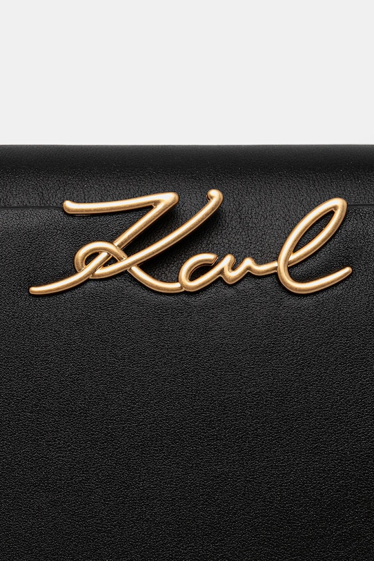 Akcesoria Karl Lagerfeld torebka skórzana K/SIGNATURE B1W30058 czarny
