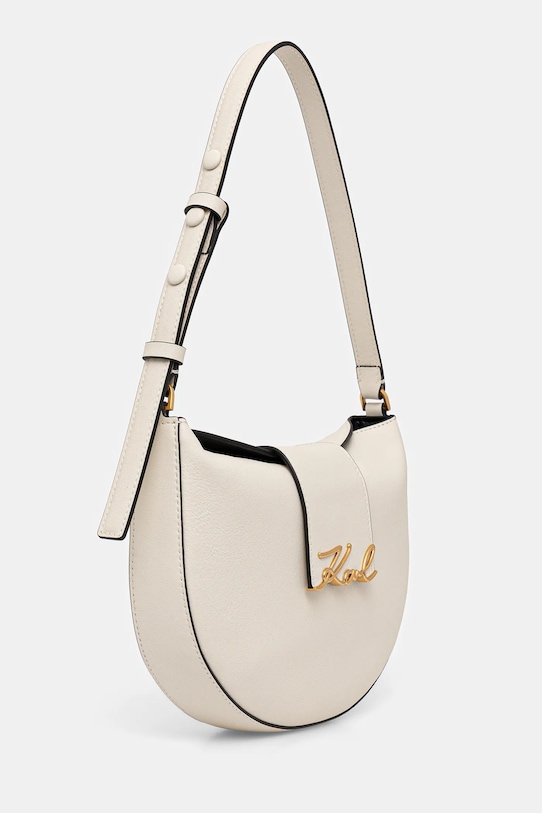 Δερμάτινη τσάντα Karl Lagerfeld K/SIGNATURE B1W30059 λευκό SS26