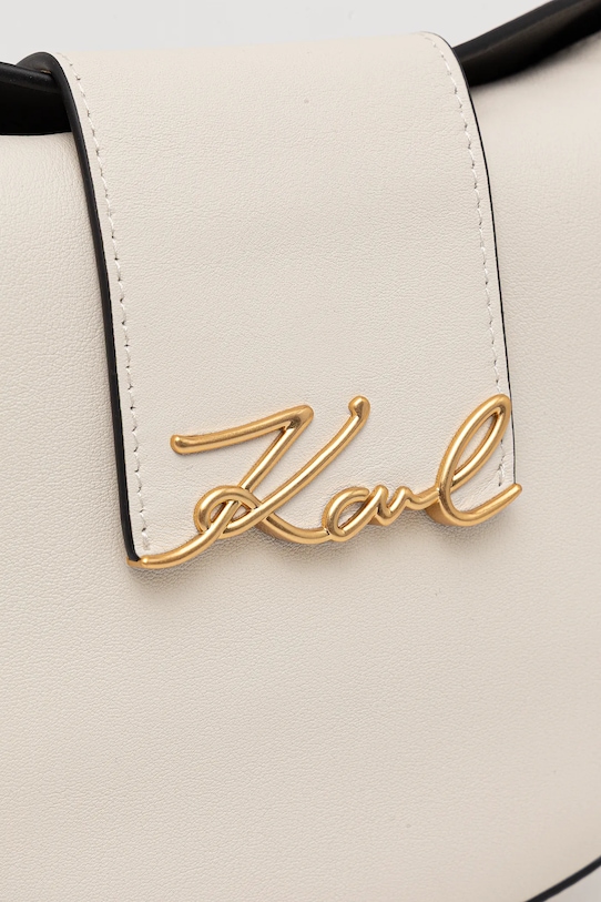 Δερμάτινη τσάντα Karl Lagerfeld K/SIGNATURE λευκό B1W30059