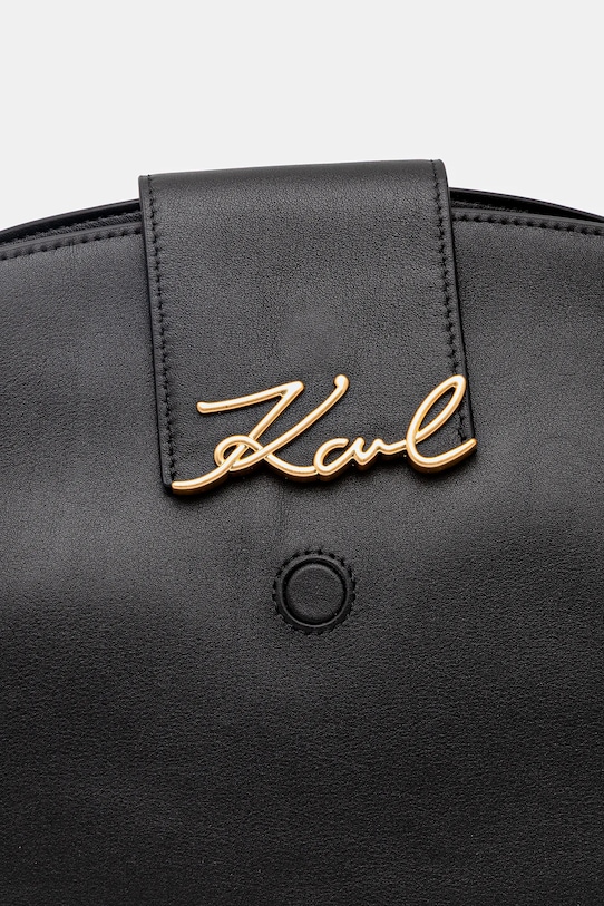 Кожена чанта Karl Lagerfeld K/SIGNATURE черен B1W30059