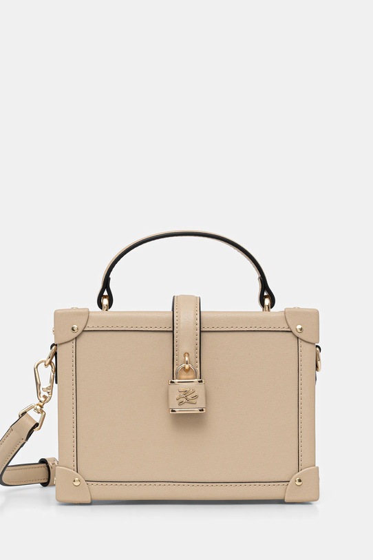 Karl Lagerfeld poșetă de piele K/AUTOGRAPH uni bej B1W30100