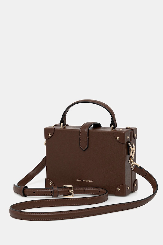 Akcesoria Karl Lagerfeld torebka skórzana K/AUTOGRAPH B1W30100 brązowy