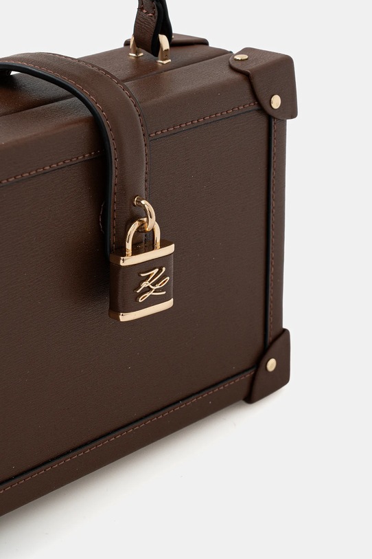Karl Lagerfeld poșetă de piele K/AUTOGRAPH maro B1W30100
