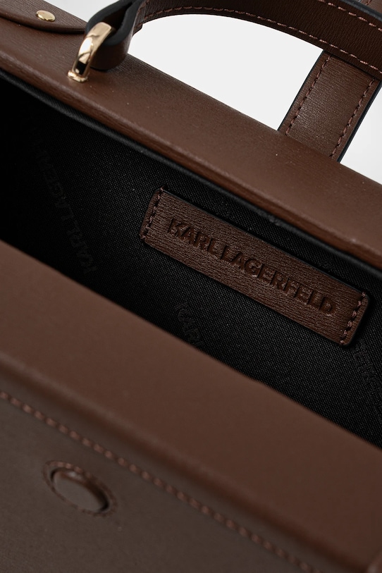 Karl Lagerfeld torebka skórzana K/AUTOGRAPH B1W30100 brązowy