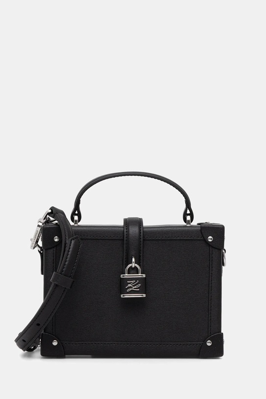 Karl Lagerfeld torebka skórzana K/AUTOGRAPH skóra licowa czarny B1W30100