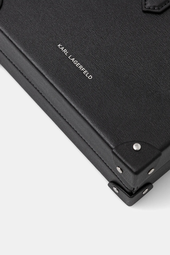 Karl Lagerfeld torebka skórzana K/AUTOGRAPH czarny B1W30100