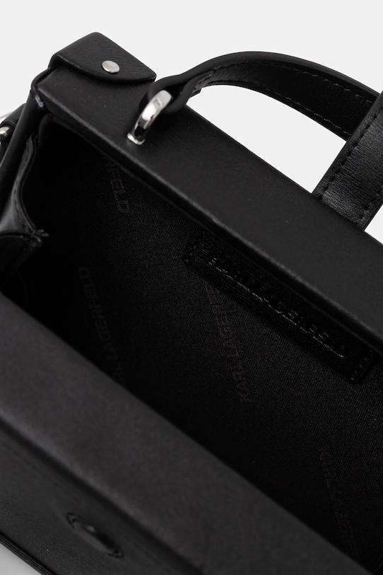 Karl Lagerfeld torebka skórzana K/AUTOGRAPH B1W30100 czarny