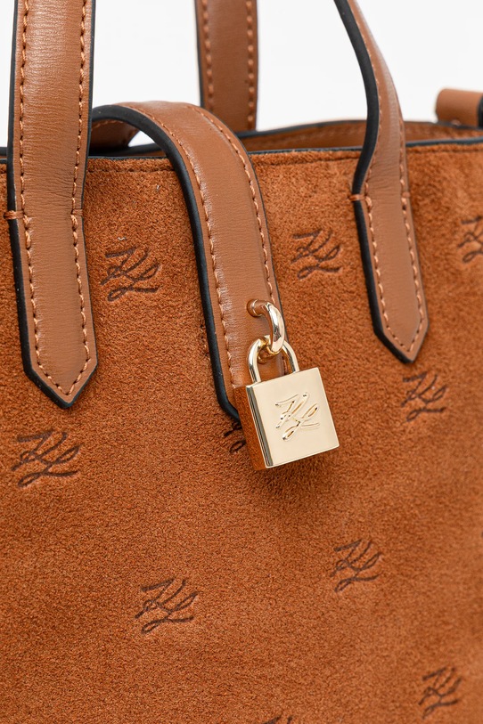 Karl Lagerfeld torebka zamszowa K/AUTOGRAPH brązowy B1W30104