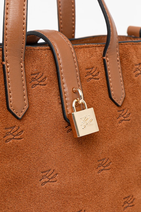 Karl Lagerfeld torebka zamszowa K/AUTOGRAPH brązowy B1W30104