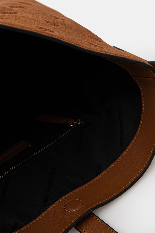 Karl Lagerfeld torebka zamszowa K/AUTOGRAPH B1W30105 brązowy