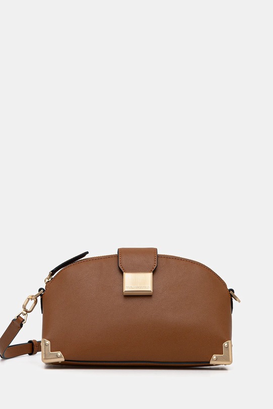 Karl Lagerfeld torebka skórzana K/TRUNK skóra licowa brązowy B1W30124