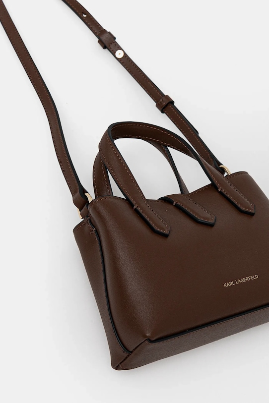 Karl Lagerfeld torebka skórzana K/AUTOGRAPH brązowy B1W32027
