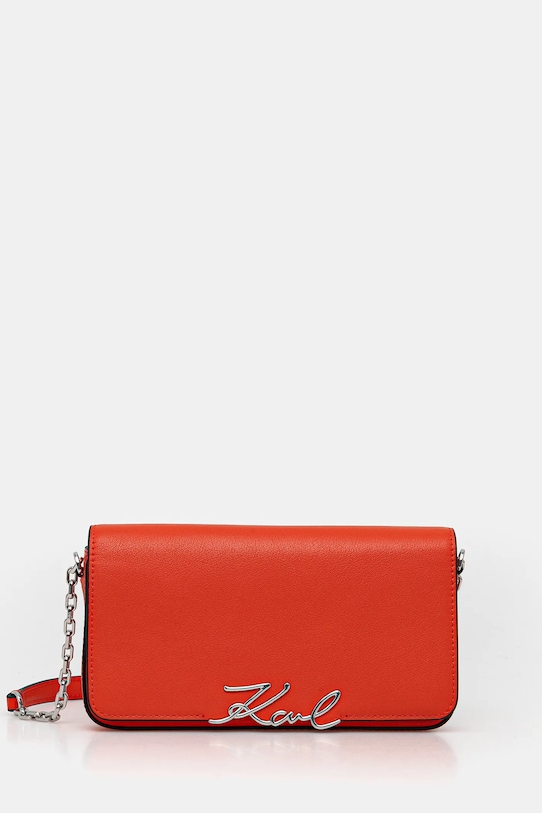 Karl Lagerfeld torebka skórzana K/SIGNATURE skóra licowa pomarańczowy B1W32037