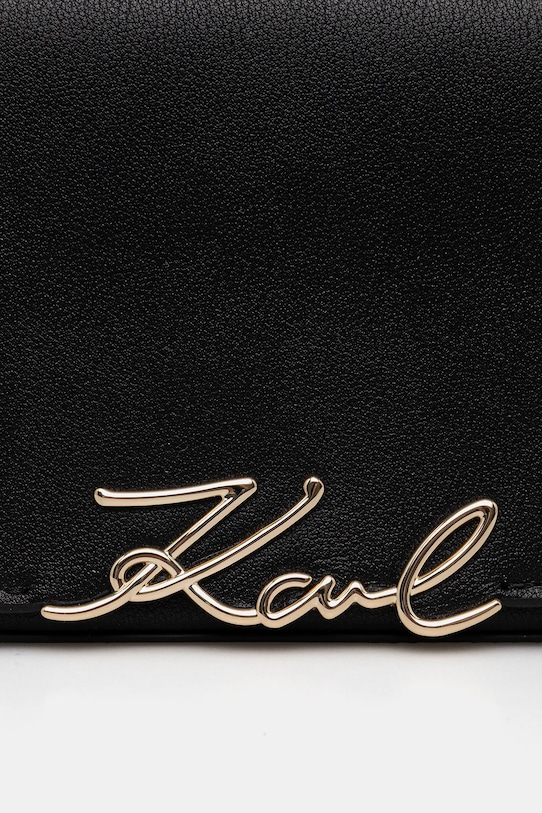 Akcesoria Karl Lagerfeld torebka skórzana K/SIGNATURE B1W32037 czarny