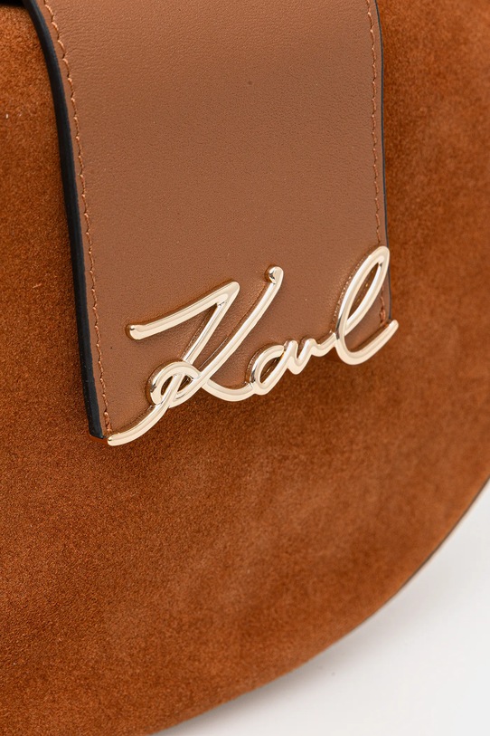 Karl Lagerfeld torebka zamszowa K/SIGNATURE brązowy B1W30196