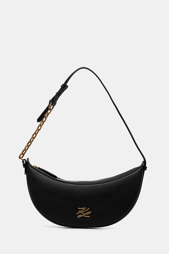 Karl Lagerfeld torebka skórzana K/AUTOGRAPH skóra licowa czarny B1W30236