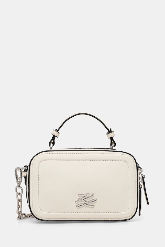 Karl Lagerfeld torebka skórzana K/AUTOGRAPH skóra licowa biały B1W30269