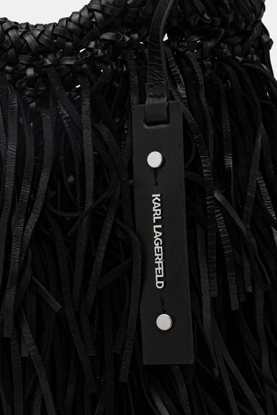 Akcesoria Karl Lagerfeld torebka skórzana K/WEAVE B1W30275 czarny