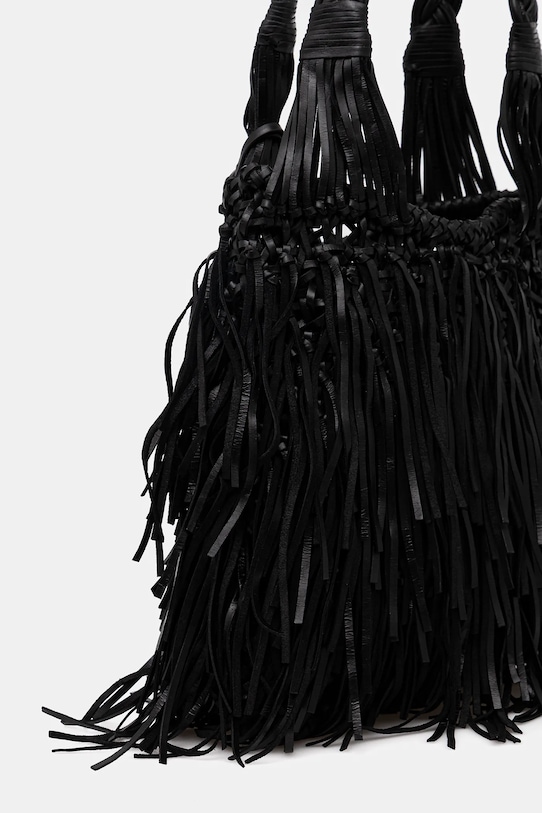 Karl Lagerfeld torebka skórzana K/WEAVE czarny B1W30275