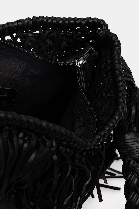 Karl Lagerfeld torebka skórzana K/WEAVE B1W30275 czarny