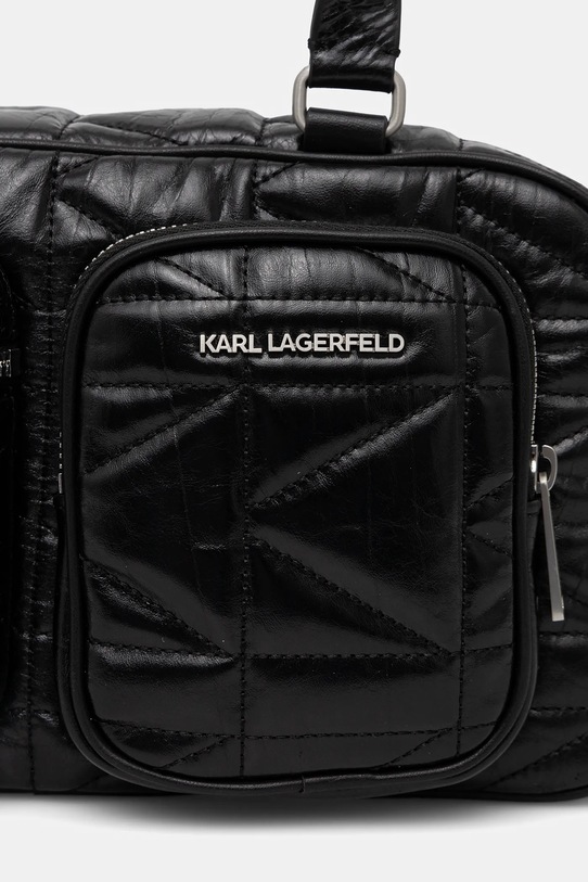 Karl Lagerfeld torebka skórzana K/KUILT czarny B1W30089