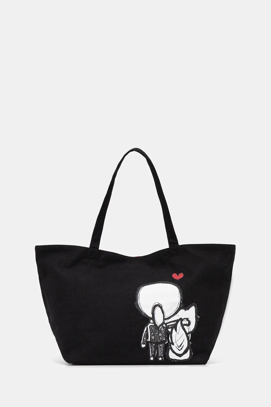 Βαμβακερή τσάντα Karl Lagerfeld IKON υφασμάτινο μαύρο B1W50052