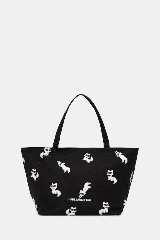 Bombažna torba Karl Lagerfeld IKON Tekstil črna B1W50053