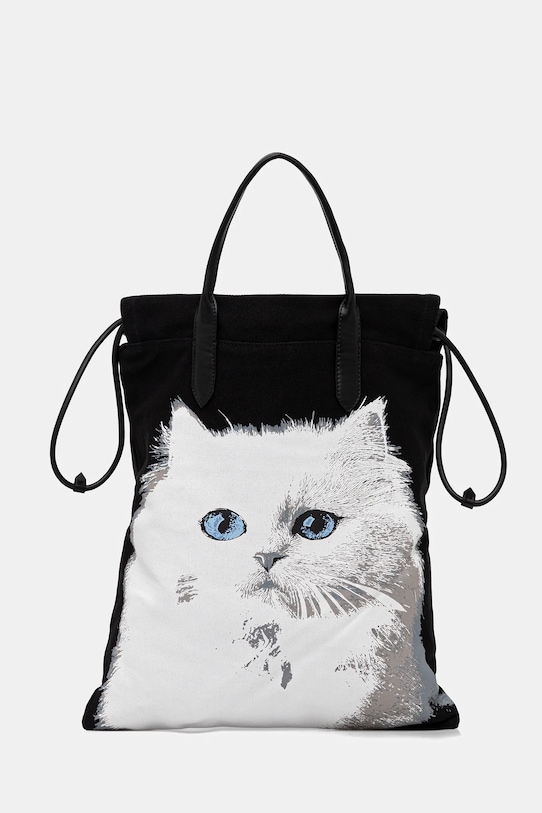 Karl Lagerfeld geantă de bumbac IKON incape in A4 alb B1W50058