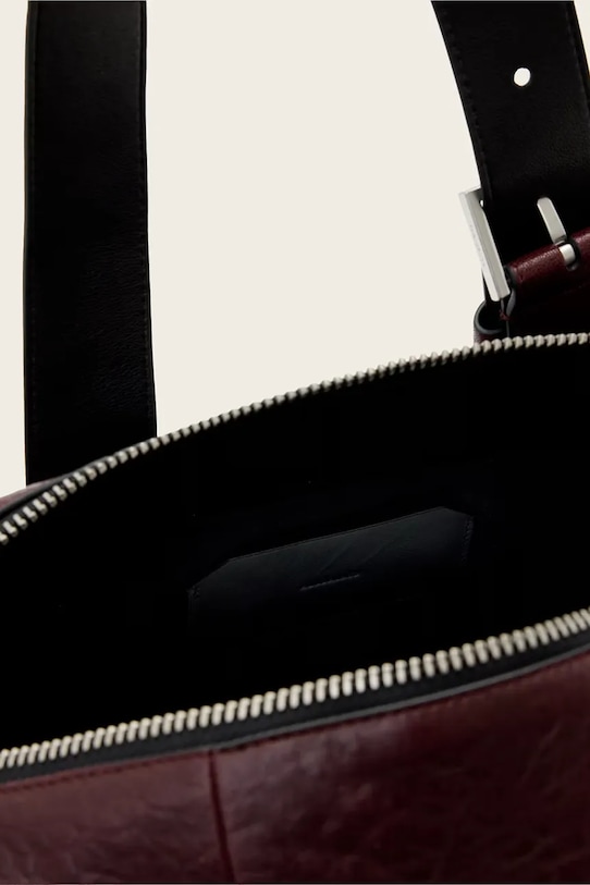 AllSaints torebka skórzana W493XD bordowy