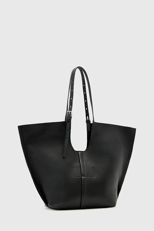 Akcesoria AllSaints torebka skórzana W591XD czarny