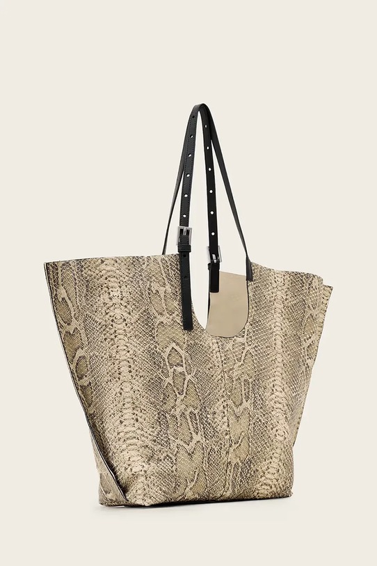 Akcesoria AllSaints torebka skórzana W652XD beżowy