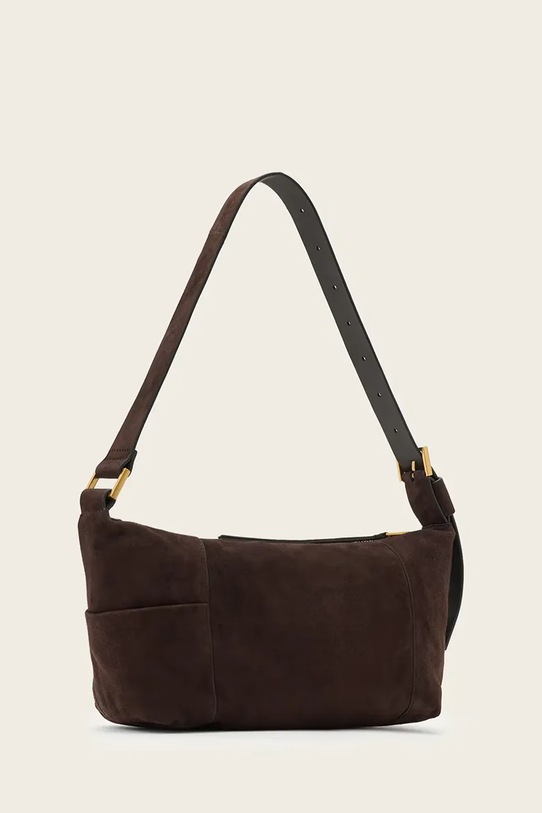 Akcesoria AllSaints torebka zamszowa W346XD brązowy