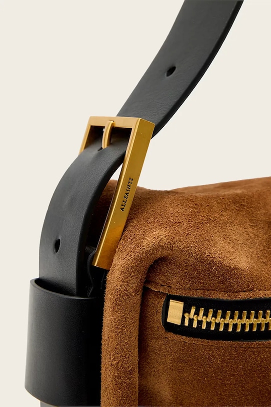 AllSaints torebka zamszowa brązowy W564XD