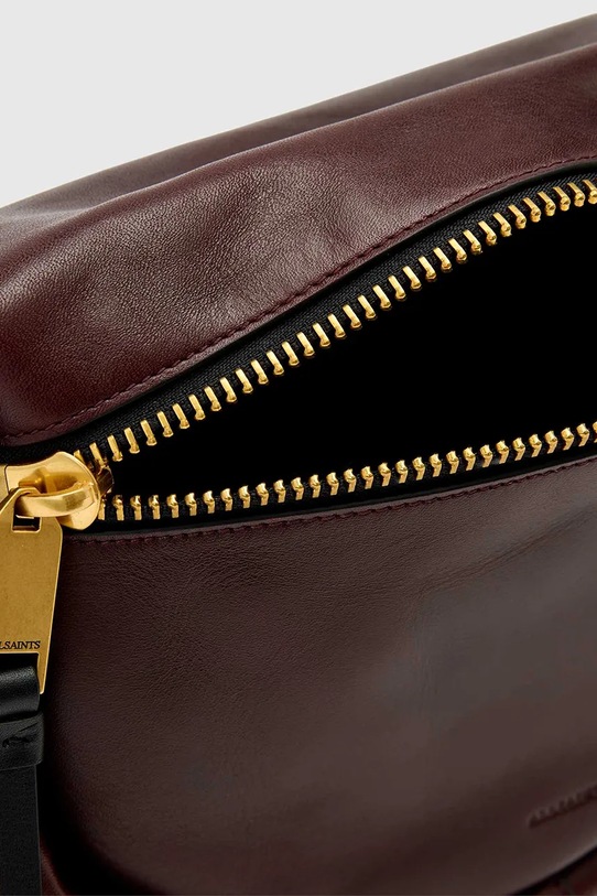 AllSaints torebka skórzana W562XD bordowy