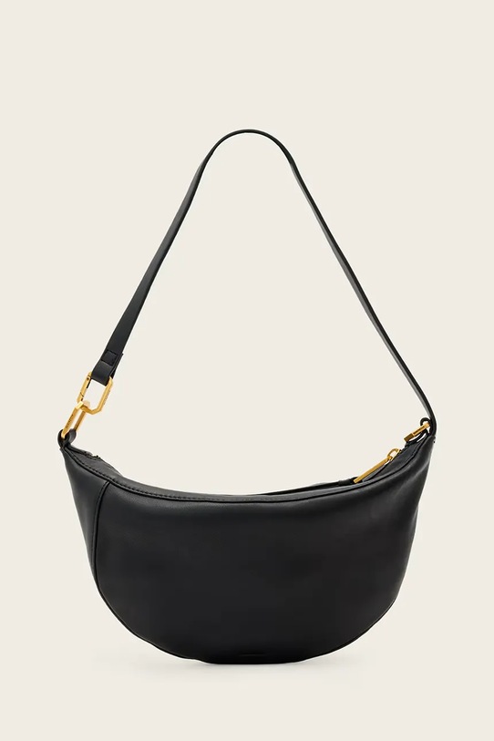 Δερμάτινη τσάντα AllSaints λείο δέρμα μαύρο W546XD