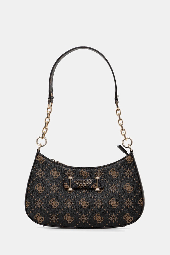 Τσάντα Guess CARRIE λεπτό μοτίβο καφέ HWGP98.98180